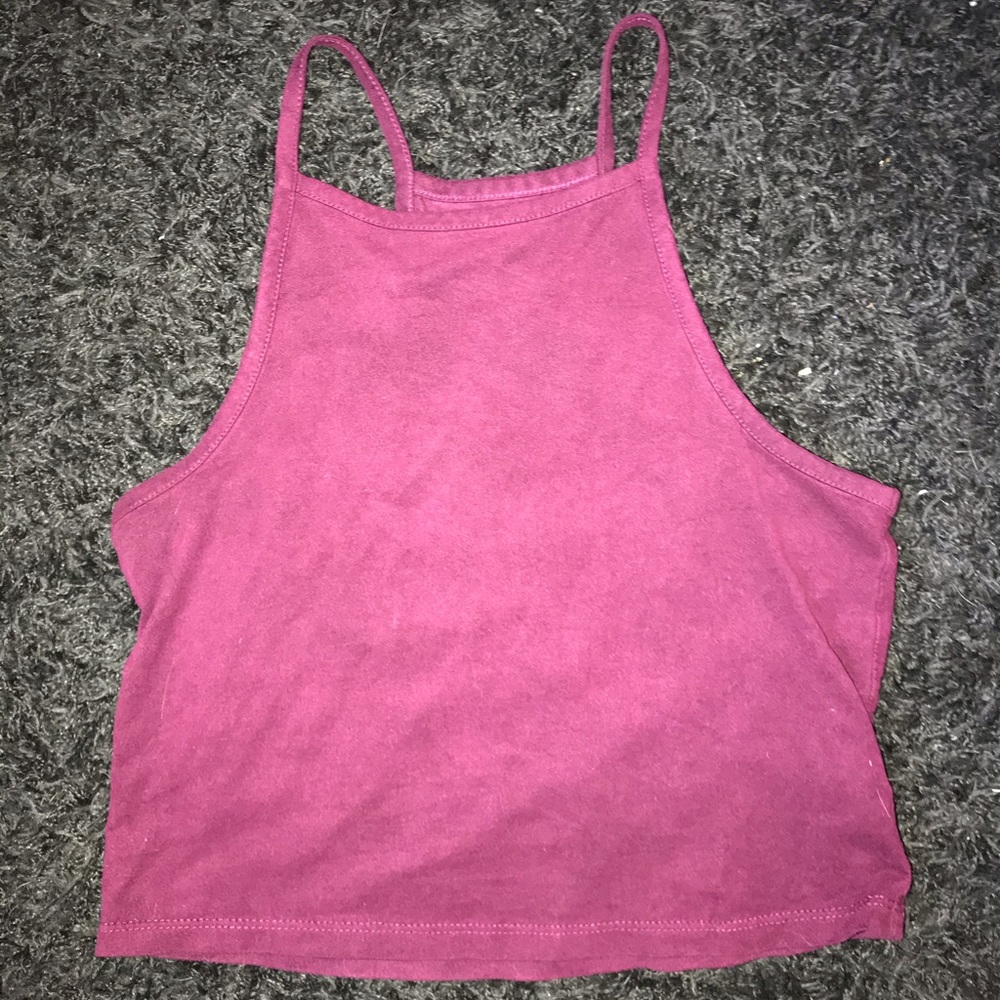 Brandy Melville burgundy halter tank top